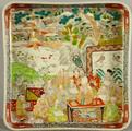48. 19th century Japanese square stoneware dish.. by  